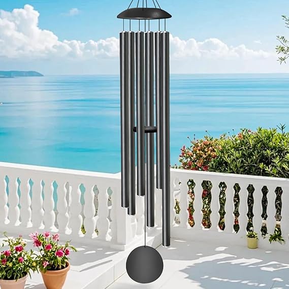66-Inch Large Outdoor Wind Chimes – Deep Tone, 6 Aluminum Tubes, Rustic Garden Decor