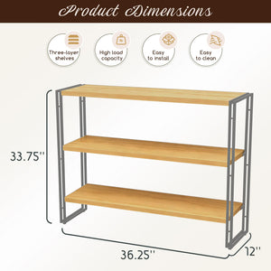 3-Tier Industrial Bookshelf with Rustic Wood & Metal Frame