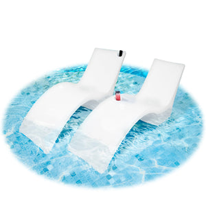 In-Pool Chaise Lounge Chairs for Deep Pool Shelves – Set of 2