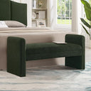 Upholstered Boucle Teddy Bench with Armrests