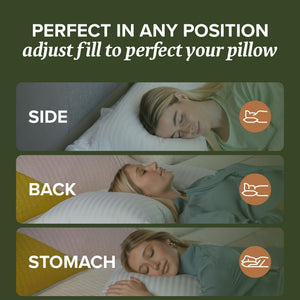 Cooling Down Alternative Bed Pillow – Adjustable Loft, King & Queen Size