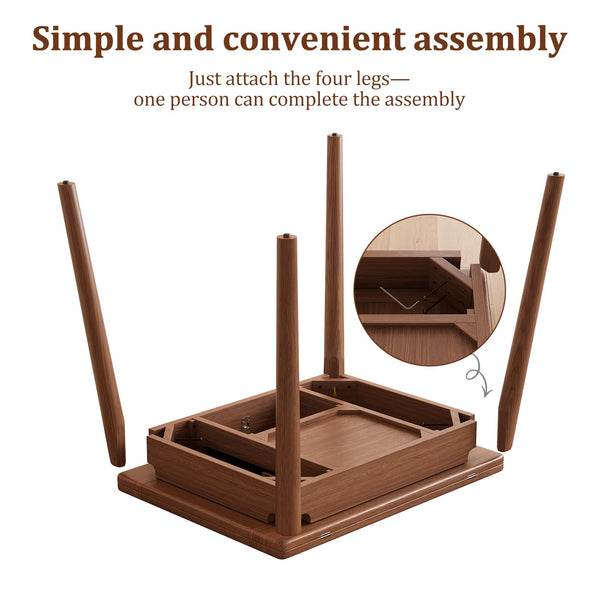 Expandable Solid Wood Dining Table for 2–6