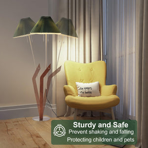 Mid-Century Modern Adjustable Floor Lamp with Pleated Shade