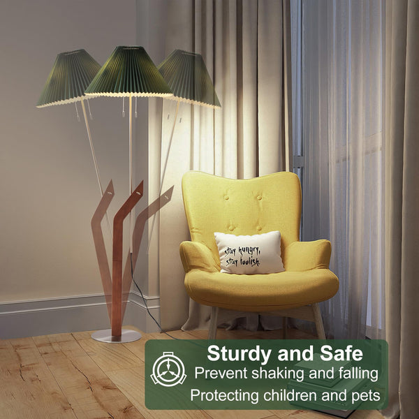 Mid-Century Modern Adjustable Floor Lamp with Pleated Shade