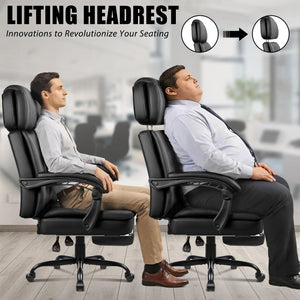 400lbs Executive Office Chair with Footrest & Adjustable Headrest