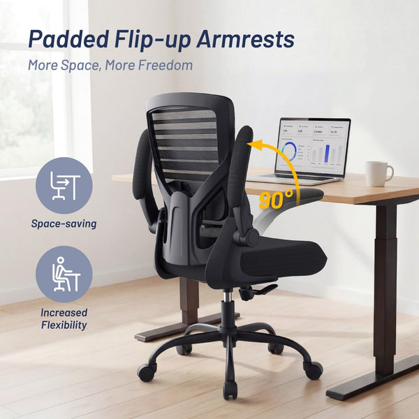 Ergonomic Mesh Office Chair with Flip-Up Armrests