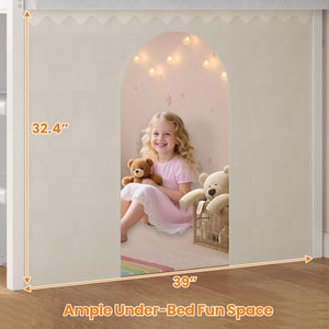 Twin Size Kids Loft Bed with Storage Drawers & LED Lights