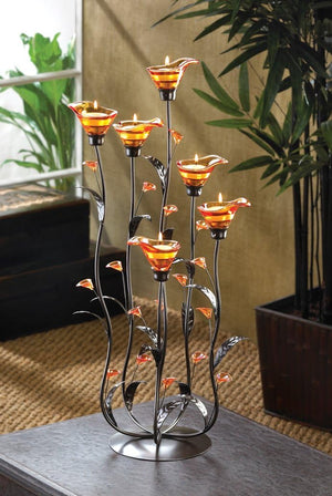 Amber Calla Lily Candleholder Wedding Centerpieces – Set of 10