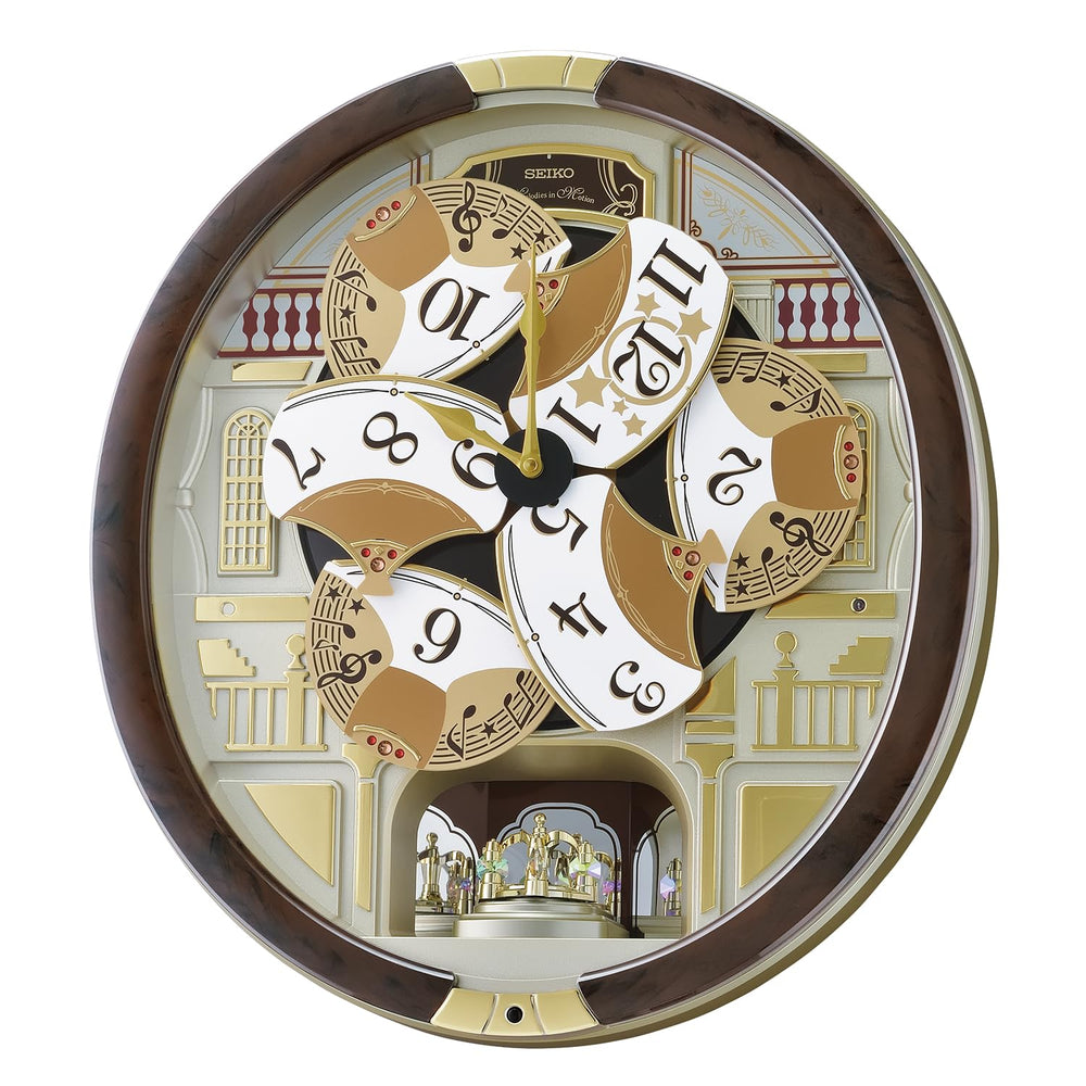 45 Melodies in Motion Musical Wall Clock with Rotating Pendulum