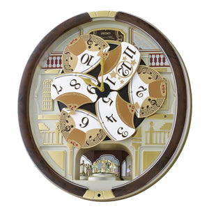 45 Melodies in Motion Musical Wall Clock with Rotating Pendulum