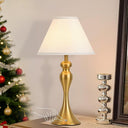 Table Lamp for Bedroom, Cordless Bedside Lamps for Living Room, Touch 3-Way Dimmable Desk Lamp for Night Stands, Rechargeable, Battery Operated Lamp with Fabric Shade for Dorm, Home Office (Nickel)