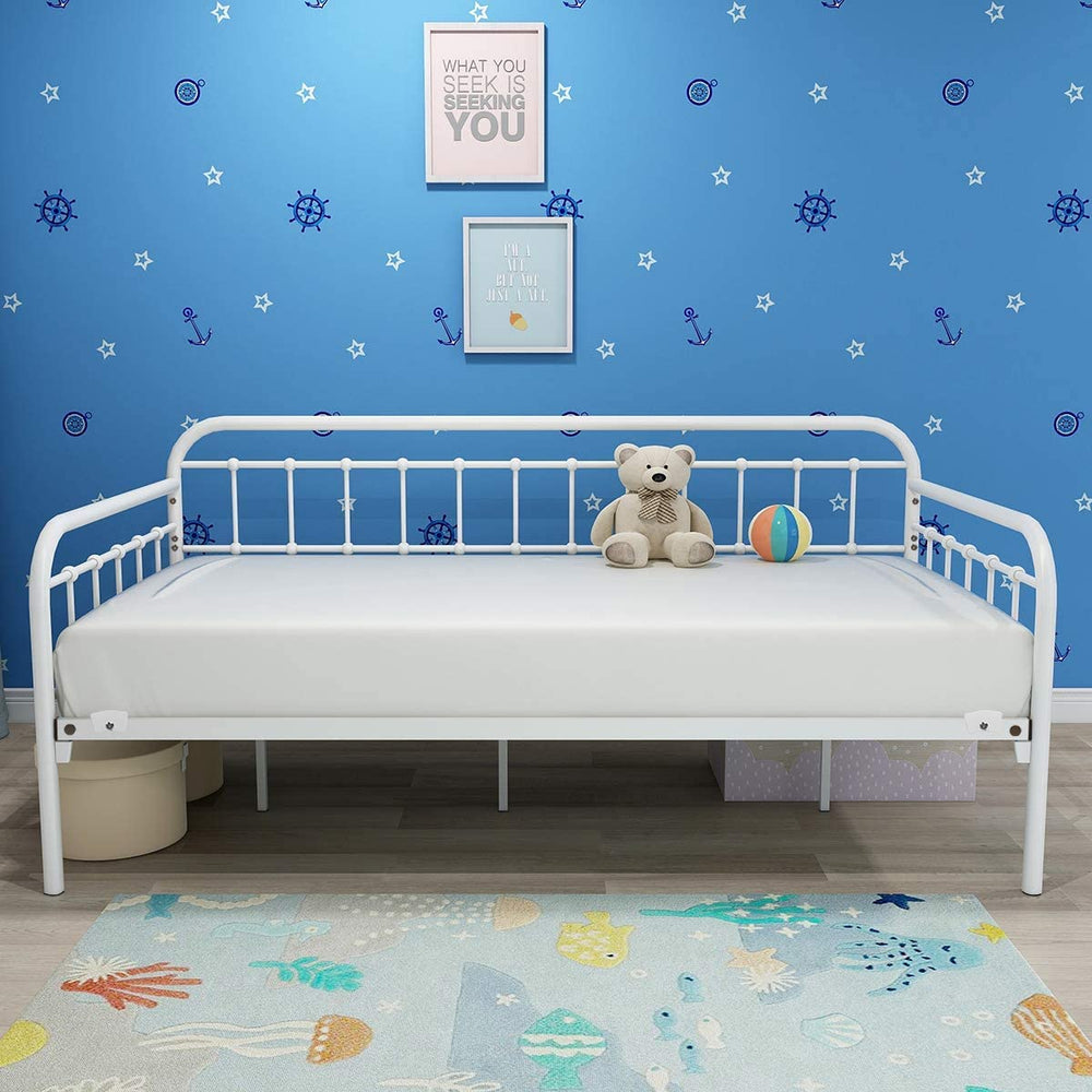 Metal Daybed Frame Twin Size – Heavy Duty Slats, Sofa Bed Platform