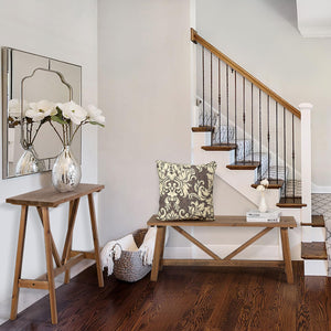 Farmhouse Wood Bench – Solid Wood Entryway & Dining Bench