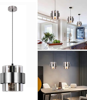 Mini Glass Pendant Light – 7 Inch Adjustable Ceiling Fixture