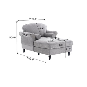 Chenille Recliner Sofa Chair with Curved Armrests & Pocket Springs