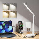 LED Desk Lamp with USB Charging Ports & Dimmable Light