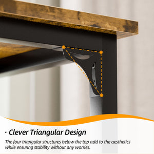 Industrial Metal Wood Bar Table with Sturdy Legs