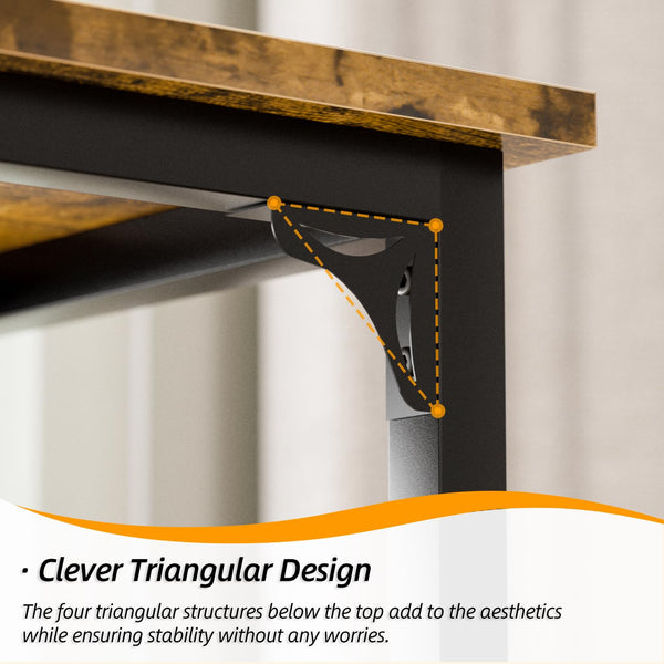 Industrial Metal Wood Bar Table with Sturdy Legs