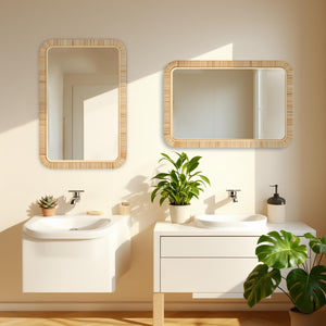 Boho Rattan Wall Mirror