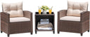 3-Piece PE Rattan Patio Furniture Set – 2 Chairs & Side Table