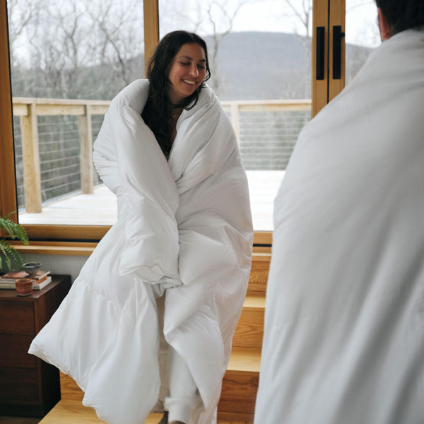 All Season Down Alternative Comforter – Cotton Sateen Baffle Box Duvet Insert