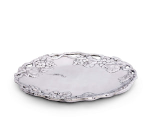 Aluminum Grape Round Serving Tray 15 Inch