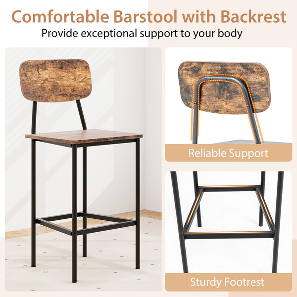 5-Piece Counter Height Dining Set with Bar Stools