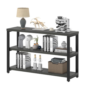47" Industrial Console Table with 3-Tier Storage Shelves