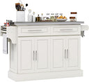 Rolling Kitchen Island Cart with Stainless Steel Top