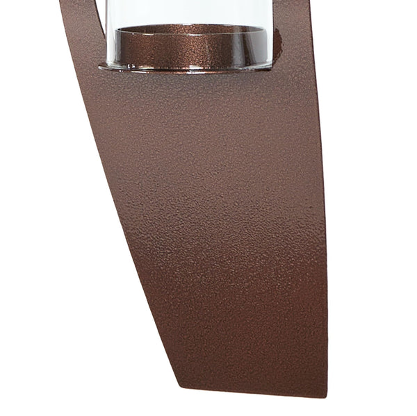 Steel Wall Sconce Pair with Glass Hurricane