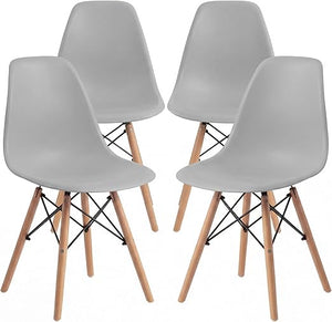 Mid-Century Modern Plastic Dining Chair – Set of 4