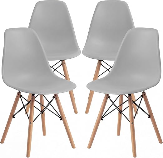 Mid-Century Modern Plastic Dining Chair – Set of 4