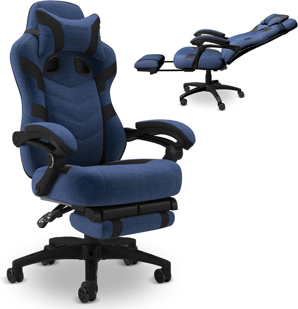 Ergonomic Gaming Chair with Footrest & Lumbar Support