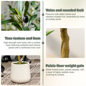 Artificial Olive Tree Indoor with White Pot & Moss