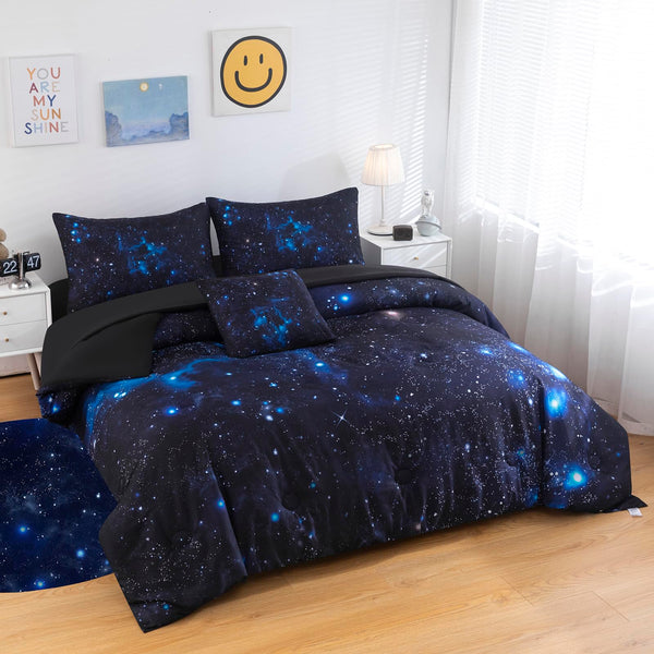 Galaxy Comforter Set – Twin Size, 6-Piece Bedding Set