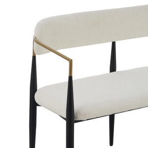 Modern Bouclé Loveseat with Iron Frame