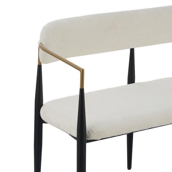 Modern Bouclé Loveseat with Iron Frame