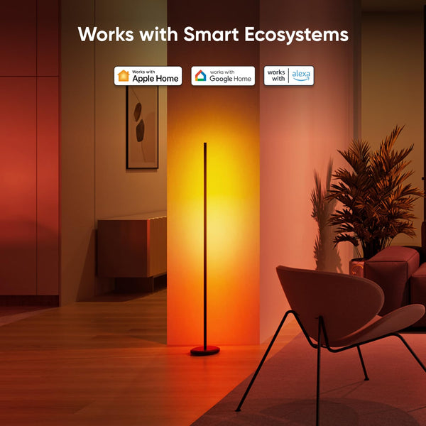 Smart LED Floor Lamp – RGB Color Changing, Music Sync, Voice Control