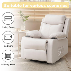 Small Space Recliner Chair with Adjustable Backrest – Beige