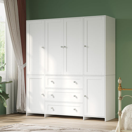 Armoire Wardrobe Closet with Mirror & Drawers