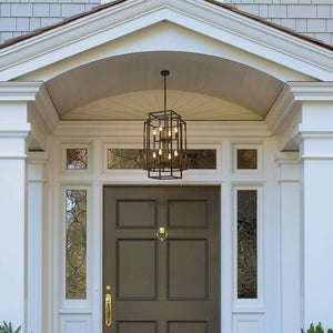 8-Light Tiered Lantern Chandelier – Farmhouse Pendant Light