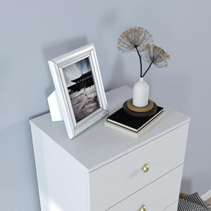 6-Drawer Vertical Dresser with Gold Handles