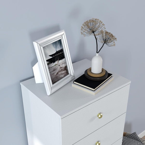 6-Drawer Vertical Dresser with Gold Handles
