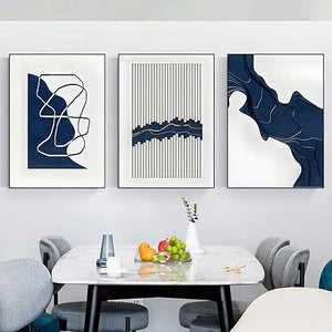 Abstract Geometric Wall Art Set – 3-Piece Framed Prints, 24x32 Inches