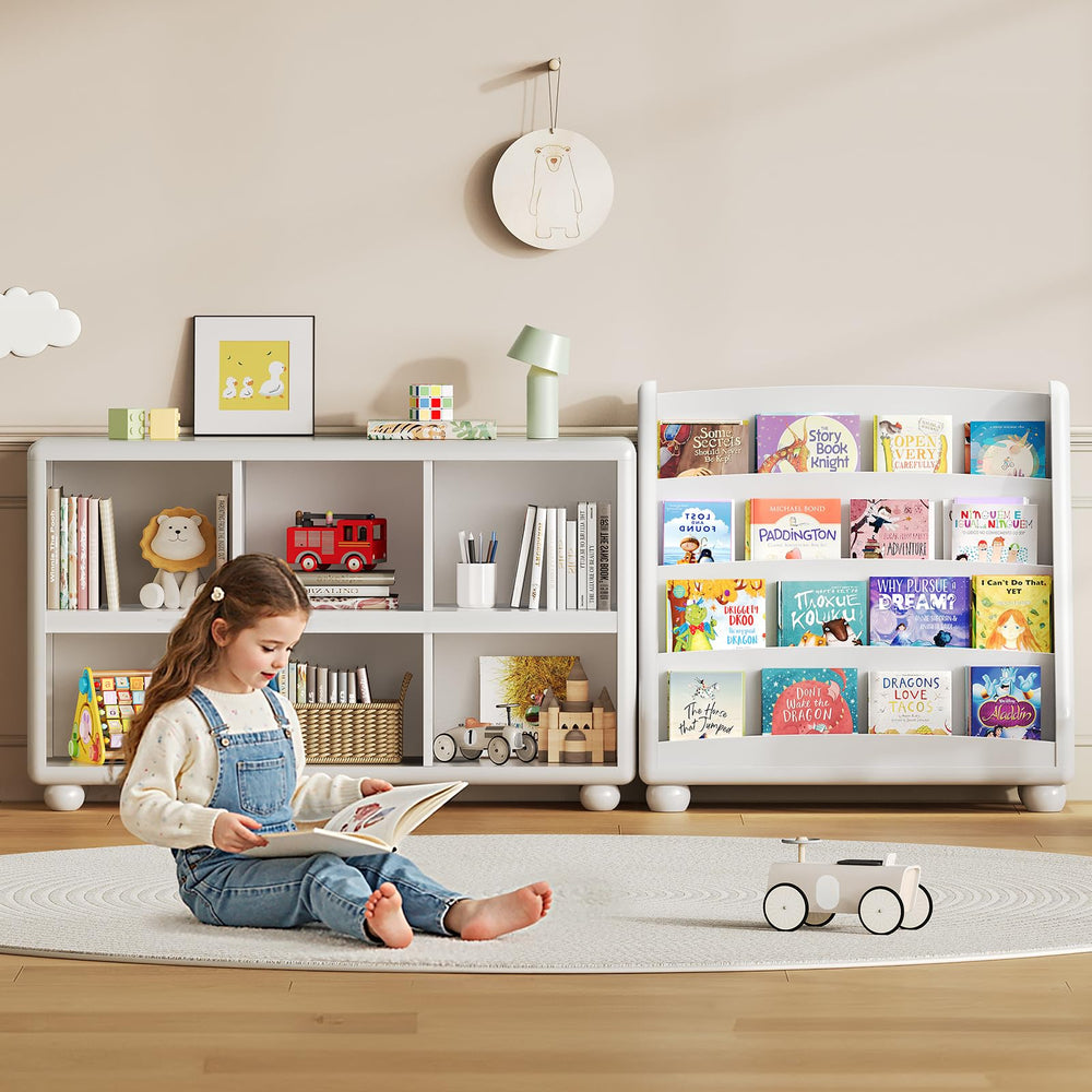 4-Tier Kids Bookshelf with Rounded Corners