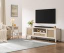 Rattan TV Stand with Drawer & Storage Cabinets