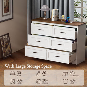 Farmhouse Dresser with Power Outlets — Bedroom Chest of Drawers
