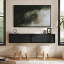 Floating TV Shelf with Wall-Mounted Display & Storage Shelves