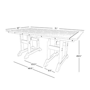 7-Piece Outdoor Patio Dining Set – HDPE Poly Lumber Table & Chairs with Umbrella Hole