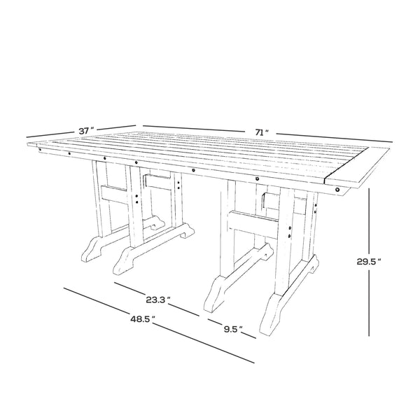 7-Piece Outdoor Patio Dining Set – HDPE Poly Lumber Table & Chairs with Umbrella Hole